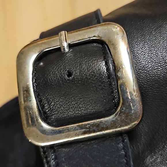 ASOS DESIGN Muse Premium black leather mule silver buckle black NWT sz.7 slides - Picture 6 of 7